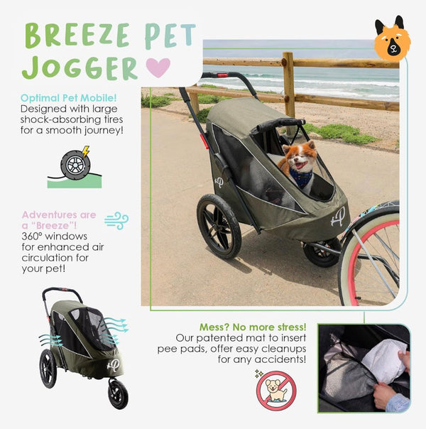 Petique Breeze & Trailblazer Bike Tow Adapter-Pet Stroller Accessories-Petique- Silver Circle Pets