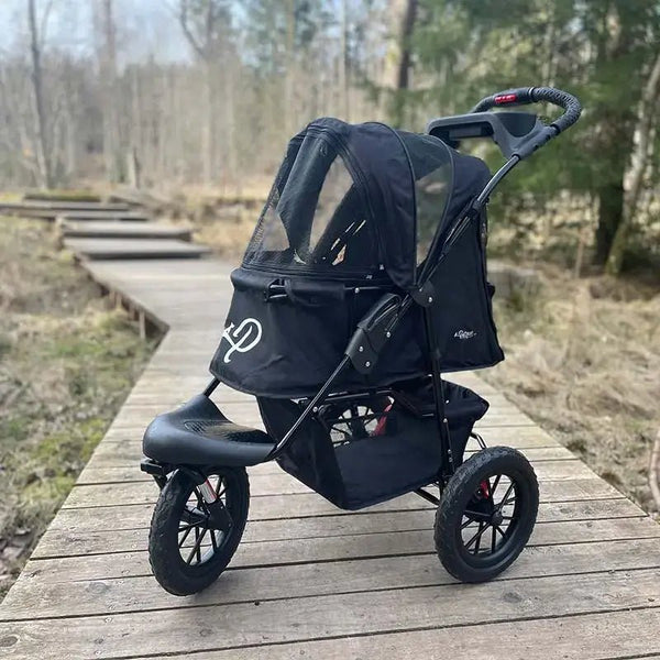 Petique Chinook Pet Stroller incl. Free Rain Cover-Pet Strollers-Petique- Silver Circle Pets