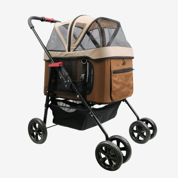 Petique Dynamic 4-in-1 Pet Stroller Travel System-Pet Strollers-Petique- Silver Circle Pets