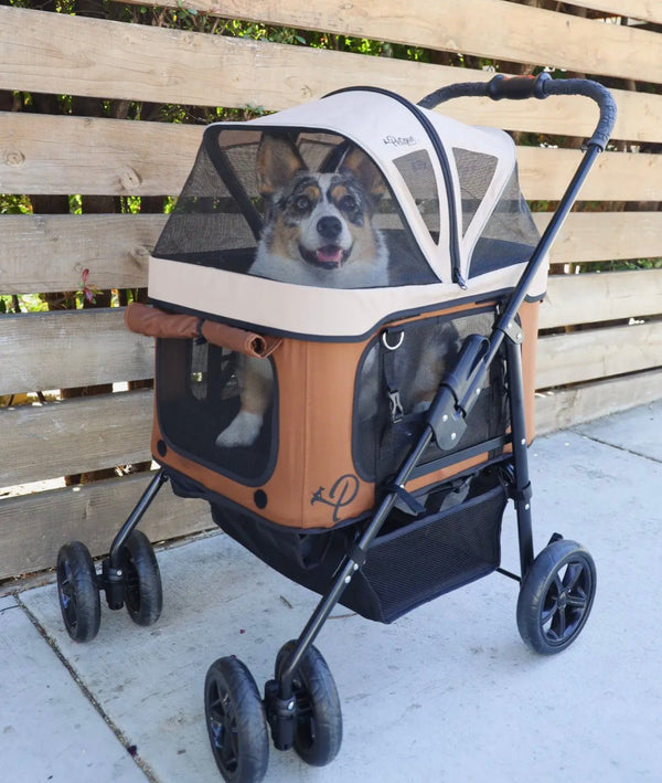 Petique Dynamic 4-in-1 Pet Stroller Travel System-Pet Strollers-Petique- Silver Circle Pets
