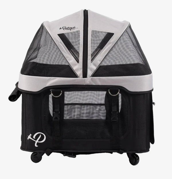 Petique Dynamic 4-in-1 Pet Stroller Travel System-Pet Strollers-Petique- Silver Circle Pets