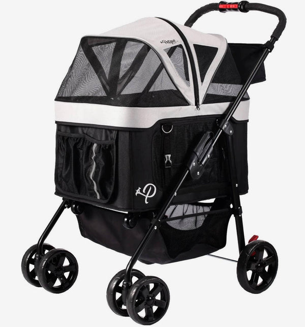 Petique Dynamic 4-in-1 Pet Stroller Travel System-Pet Strollers-Petique- Silver Circle Pets