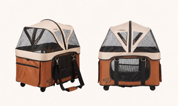 Petique Dynamic 4-in-1 Pet Stroller Travel System-Pet Strollers-Petique- Silver Circle Pets