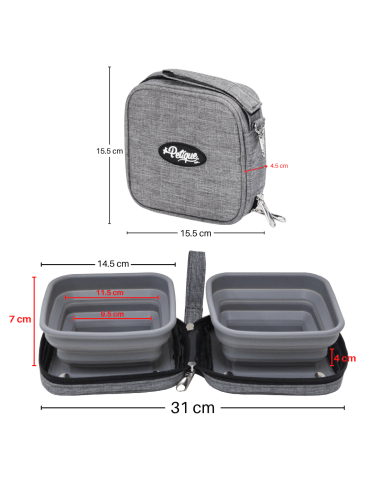 Petique Portabowl-Pet Strollers Accessories-Petique- Silver Circle Pets