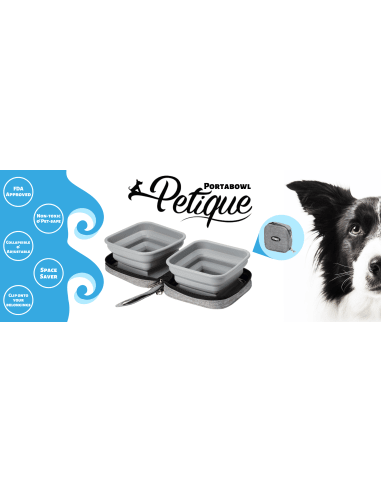 Petique Portabowl-Pet Strollers Accessories-Petique- Silver Circle Pets