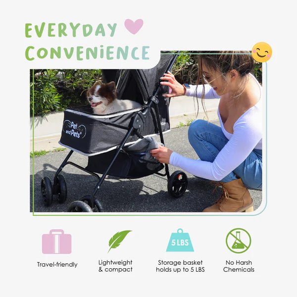 Petique Rollin' Pet Stroller-Pet Strollers-Petique- Silver Circle Pets
