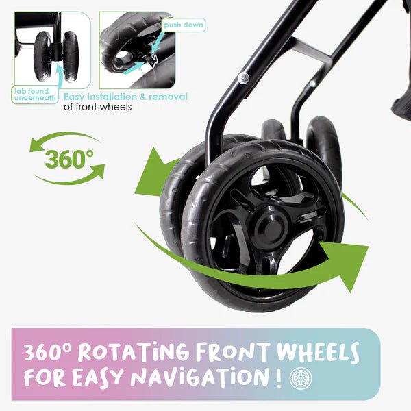 Petique Rollin' Pet Stroller-Pet Strollers-Petique- Silver Circle Pets