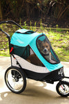 Petique Trailblazer Pet Stroller & Dog Bike Trailer incl. Free Rain Cover + Tow Bar-Pet Strollers-Petique- Silver Circle Pets