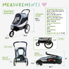 Petique Trailblazer Pet Stroller & Dog Bike Trailer incl. Free Rain Cover + Tow Bar-Pet Strollers-Petique- Silver Circle Pets