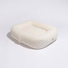 PillowVilla Bouclé Dog Bed PEBBLE-Dog Bed-PillowVilla- Silver Circle Pets