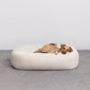 PillowVilla Faux Fur Dog Bed PEBBLE-Dog Bed-PillowVilla- Silver Circle Pets