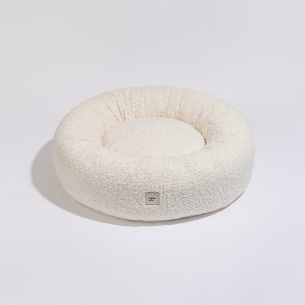 PillowVilla Faux Fur Dog Bed PUFFY-Dog Bed-PillowVilla- Silver Circle Pets