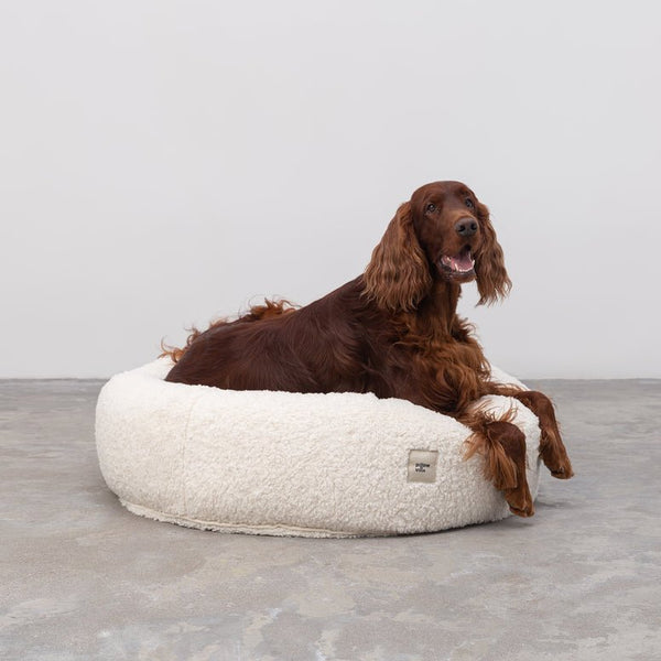 PillowVilla Faux Fur Dog Bed PUFFY-Dog Bed-PillowVilla- Silver Circle Pets