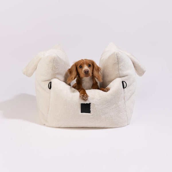 PillowVilla Luxury Dog Car Seat PLUSH-Dog Car Seat-PillowVilla- Silver Circle Pets