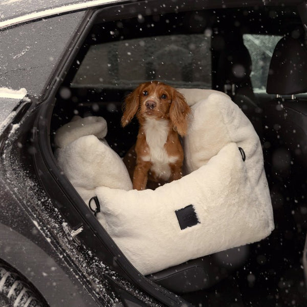 PillowVilla Luxury Dog Car Seat PLUSH-Dog Car Seat-PillowVilla- Silver Circle Pets