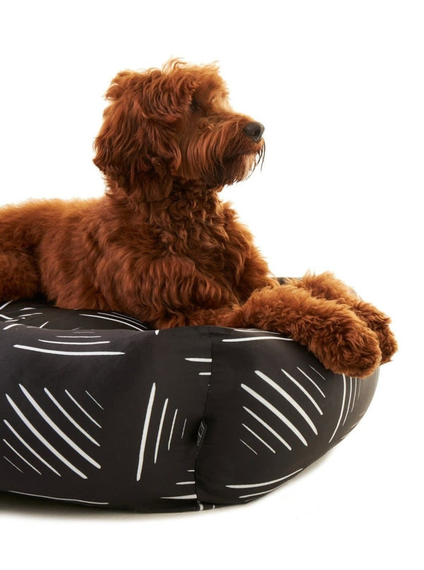 Settle Monochrome Bolster Dog Bed | Eco-Friendly | Hypoallergenic-Dog Beds-Settle- Silver Circle Pets