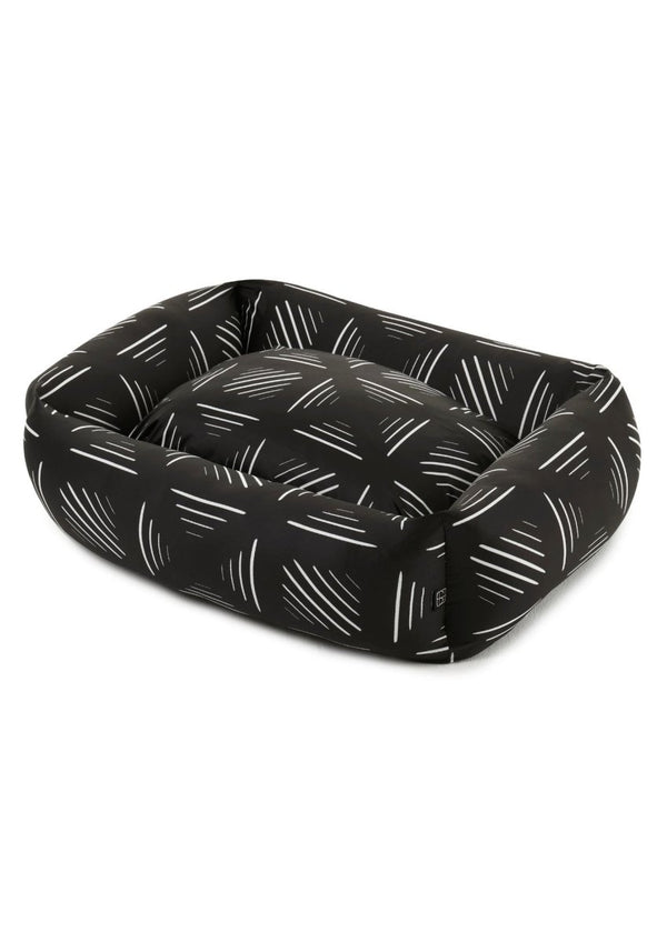 Settle Monochrome Bolster Dog Bed | Eco-Friendly | Hypoallergenic-Dog Beds-Settle- Silver Circle Pets