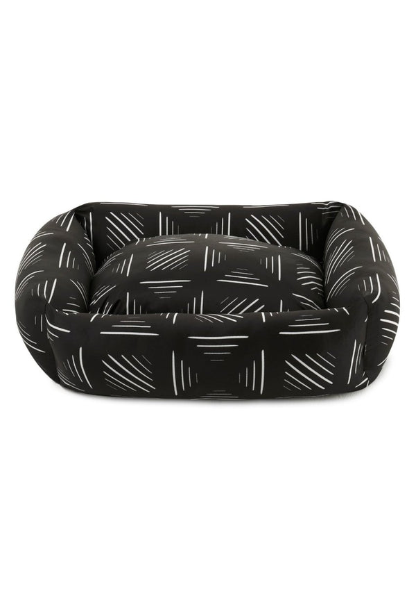 Settle Monochrome Bolster Dog Bed | Eco-Friendly | Hypoallergenic-Dog Beds-Settle- Silver Circle Pets