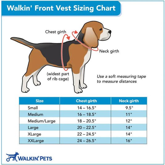 Walkin Wheels® Front Vest-Dog Wheel Chair-Walkin Wheels- Silver Circle Pets