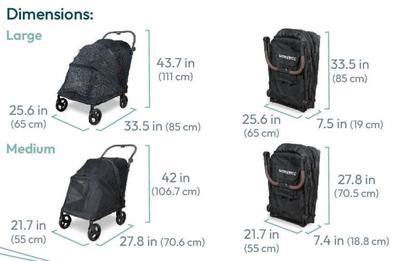 WonderFold Hudson Pet Stroller | with FlatFold™ Technology-Pet Strollers-WonderFold- Silver Circle Pets
