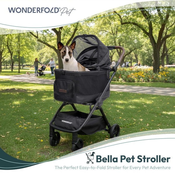 WonderFold P20 Bella Pet Stroller | AutoFold™ Technology-Pet Strollers-WonderFold- Silver Circle Pets