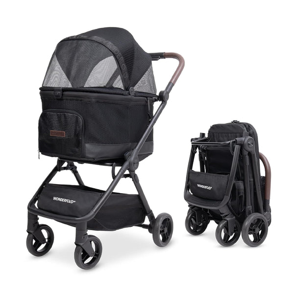 WonderFold P20 Bella Pet Stroller | AutoFold™ Technology-Pet Strollers-WonderFold- Silver Circle Pets