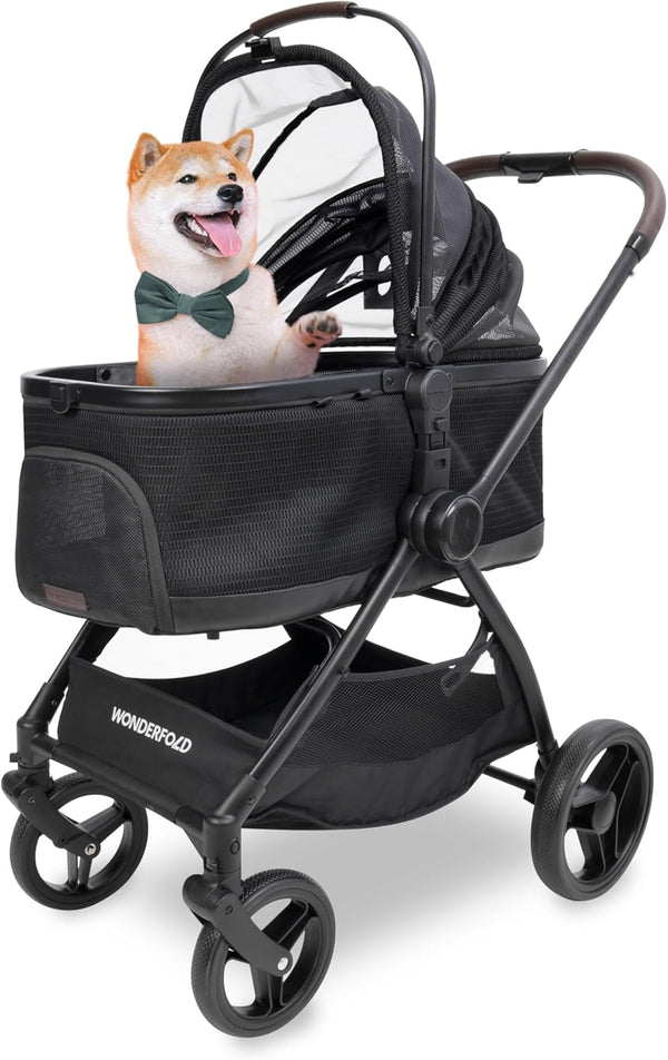 WonderFold P3 3-in-1 Pet Stroller Travel System-Pet Strollers-WonderFold- Silver Circle Pets